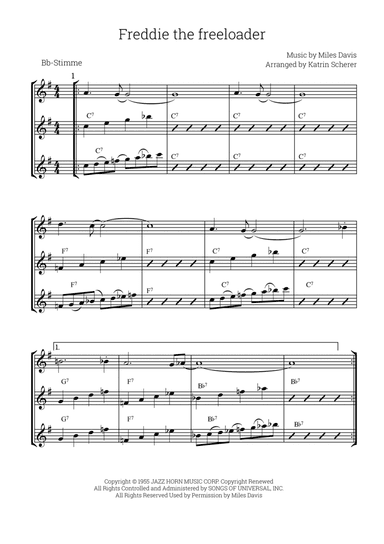 Freddie Freeloader (arr. Katrin Scherer)
