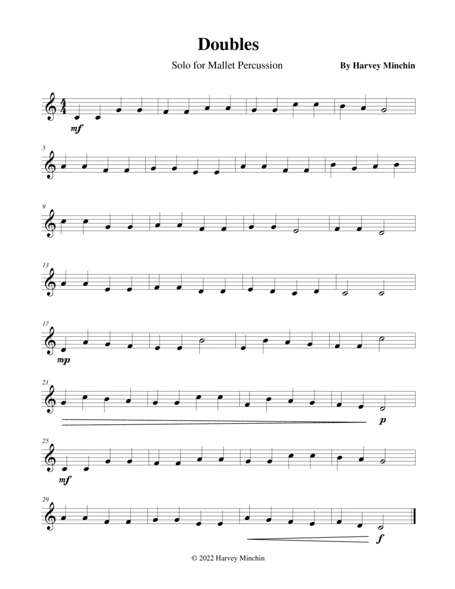 Doubles For Solo Mallet Percussion