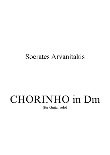 CHORINHO in Dm for classical guitar solo