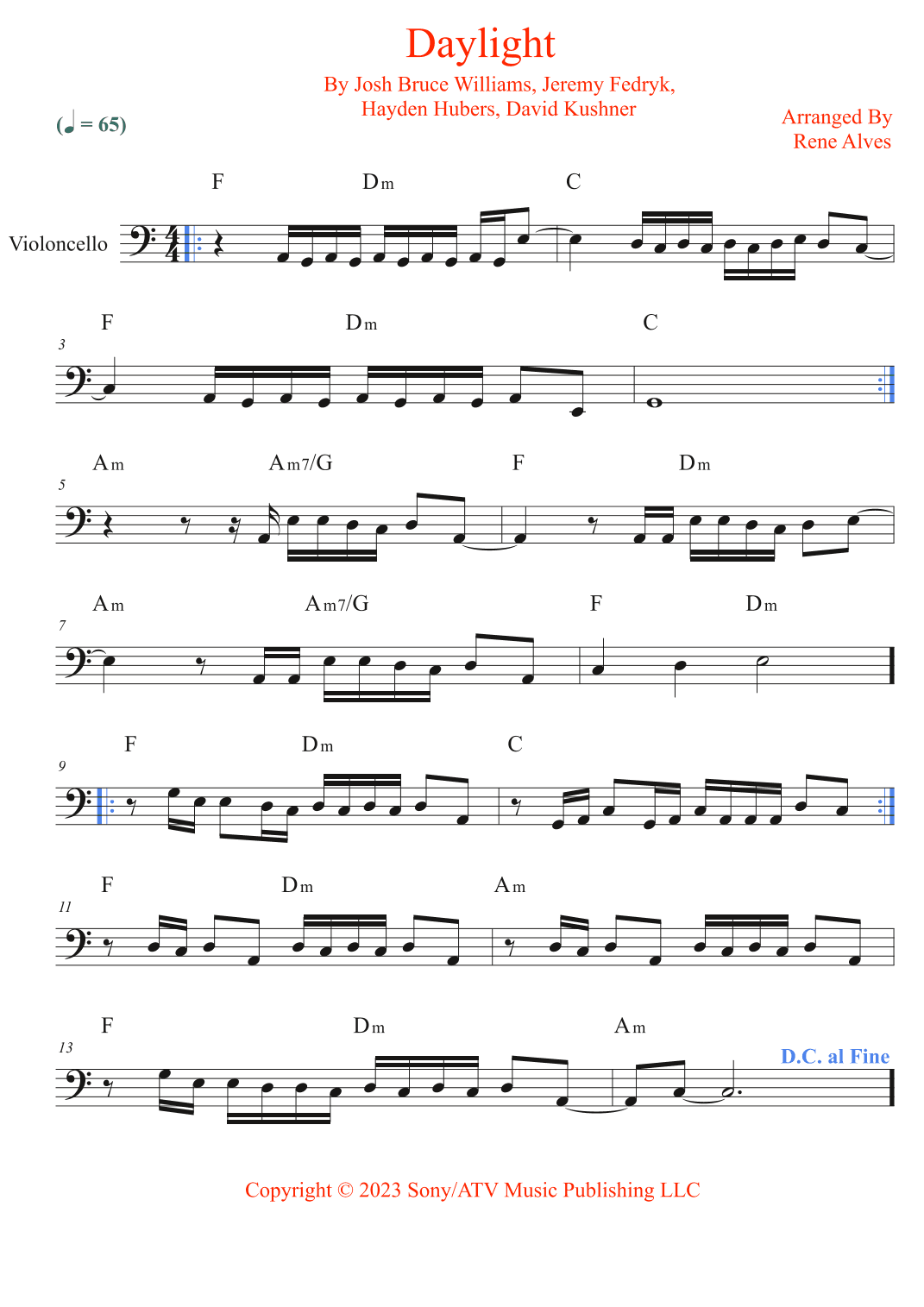 Daylight (arr. Rene Alves)