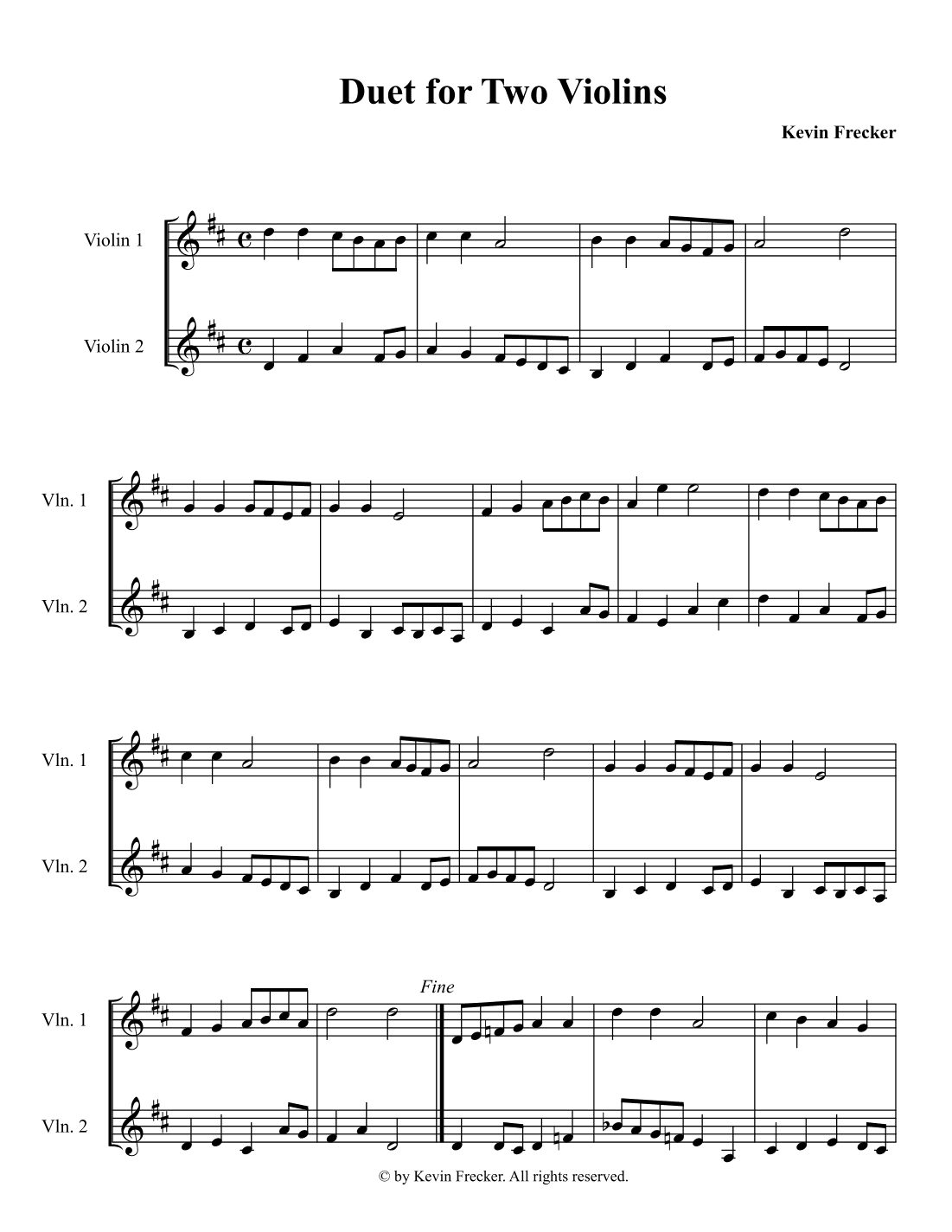 Duet for 2 Violins