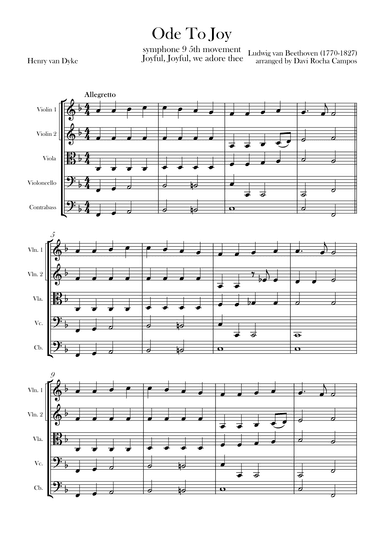 Ode To joy (Symphony 9 5th movement) (arr. Davi Rocha Campos)