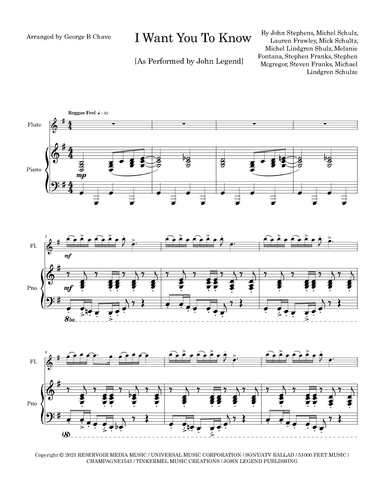 I Want You To Know (arr. George B Chave)