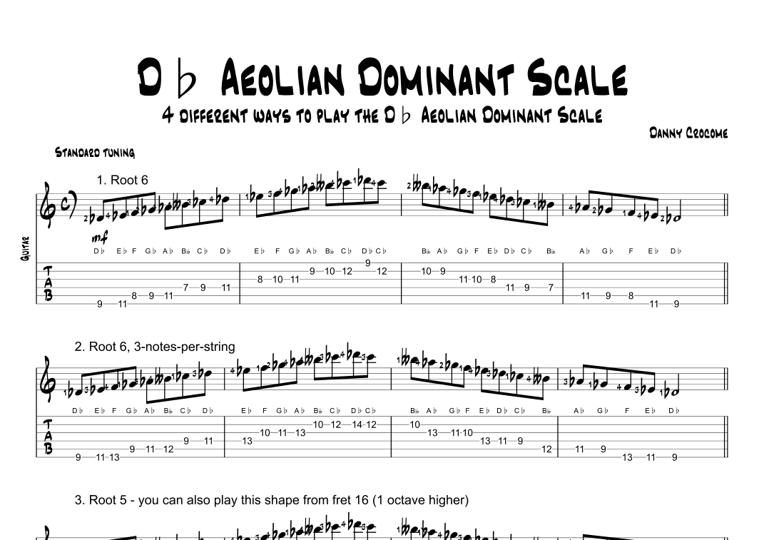 Db Aeolian Dominant Scale (4 Ways to Play)