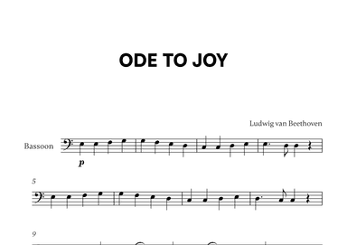 Beethoven - Ode to Joy (for Bassoon Solo) (arr. Cadenza Editions)