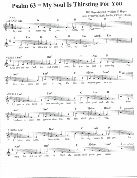 My Soul Is Thirsting For You - Psalm 63 (song)