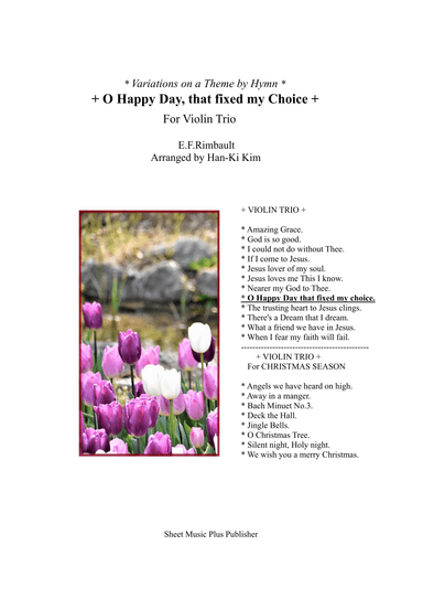 O Happy Day that fixed my choice (For 3 Violins) (arr. Han-Ki Kim)