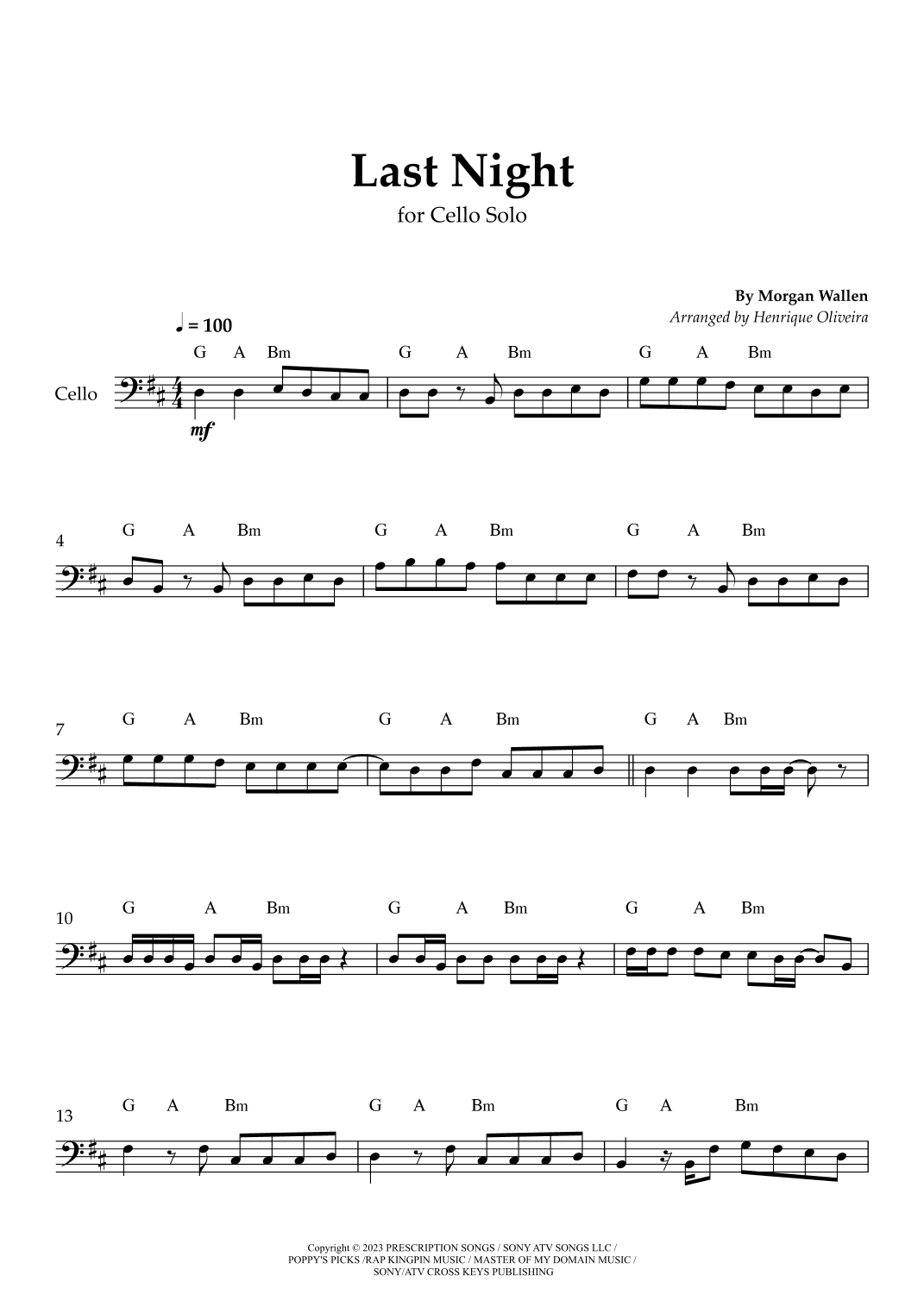 Last Night (arr. Henrique Oliveira)
