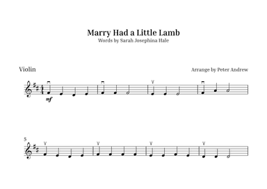 Marry Had  a Little Lamb (arr. Peter Andrew)