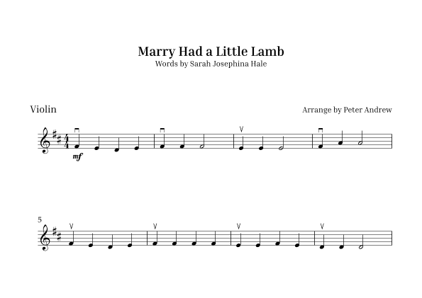 Marry Had  a Little Lamb (arr. Peter Andrew)