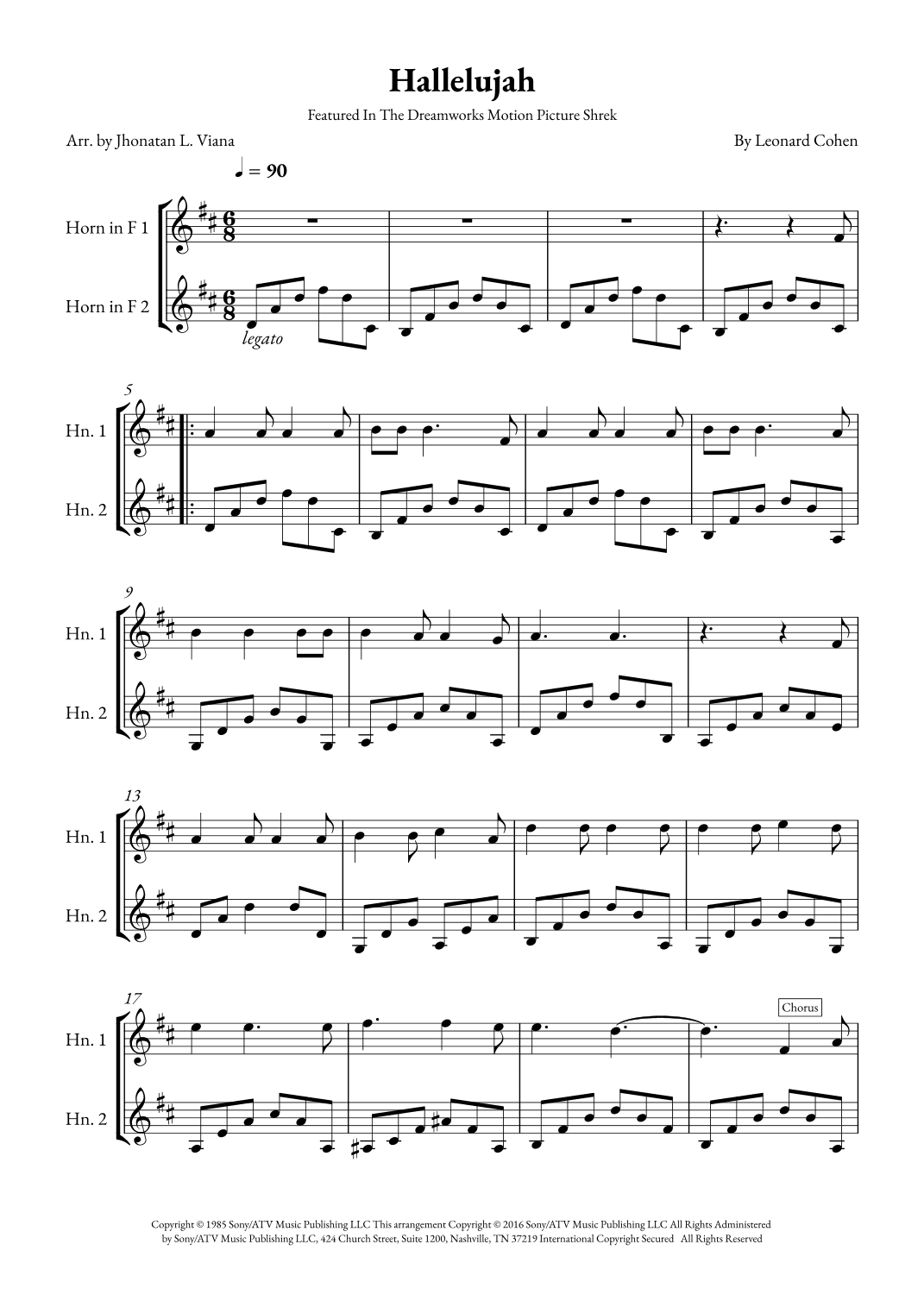 Hallelujah (arr. Jhonatan Lucio Viana)