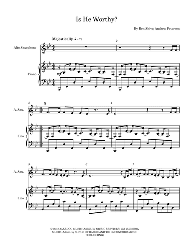 Is He Worthy? (arr. Wild Bari Music)