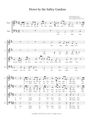 Down by the Salley Gardens (arr. Francesco Rossi)