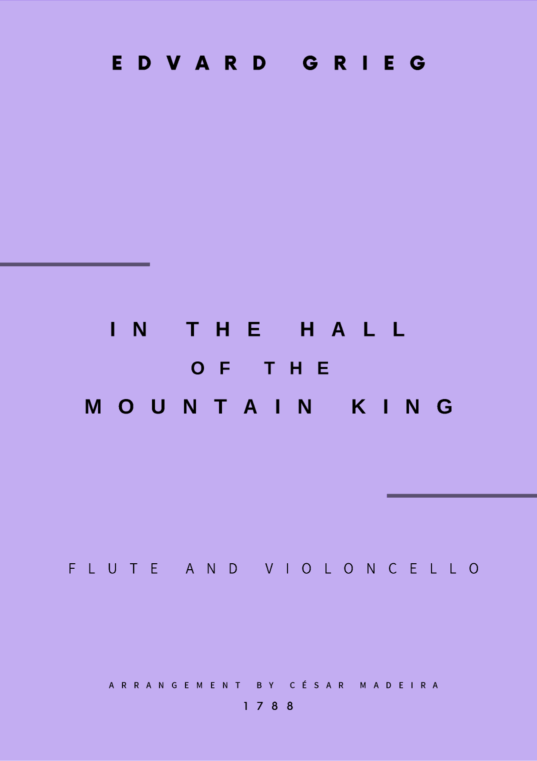 In The Hall Of The Mountain King - Flute and Cello (Full Score and Parts) (arr. César Madeira)