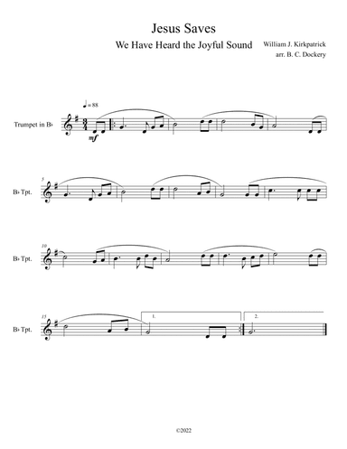 Jesus Saves (We Have Heard the Joyful Sound) Trumpet Solo (arr. B. C. Dockery)