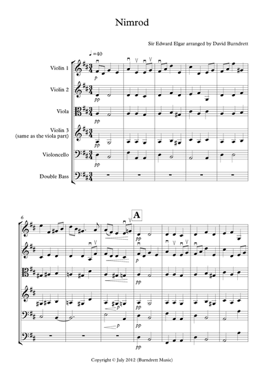 Nimrod for String Orchestra (arr. David Burndrett)