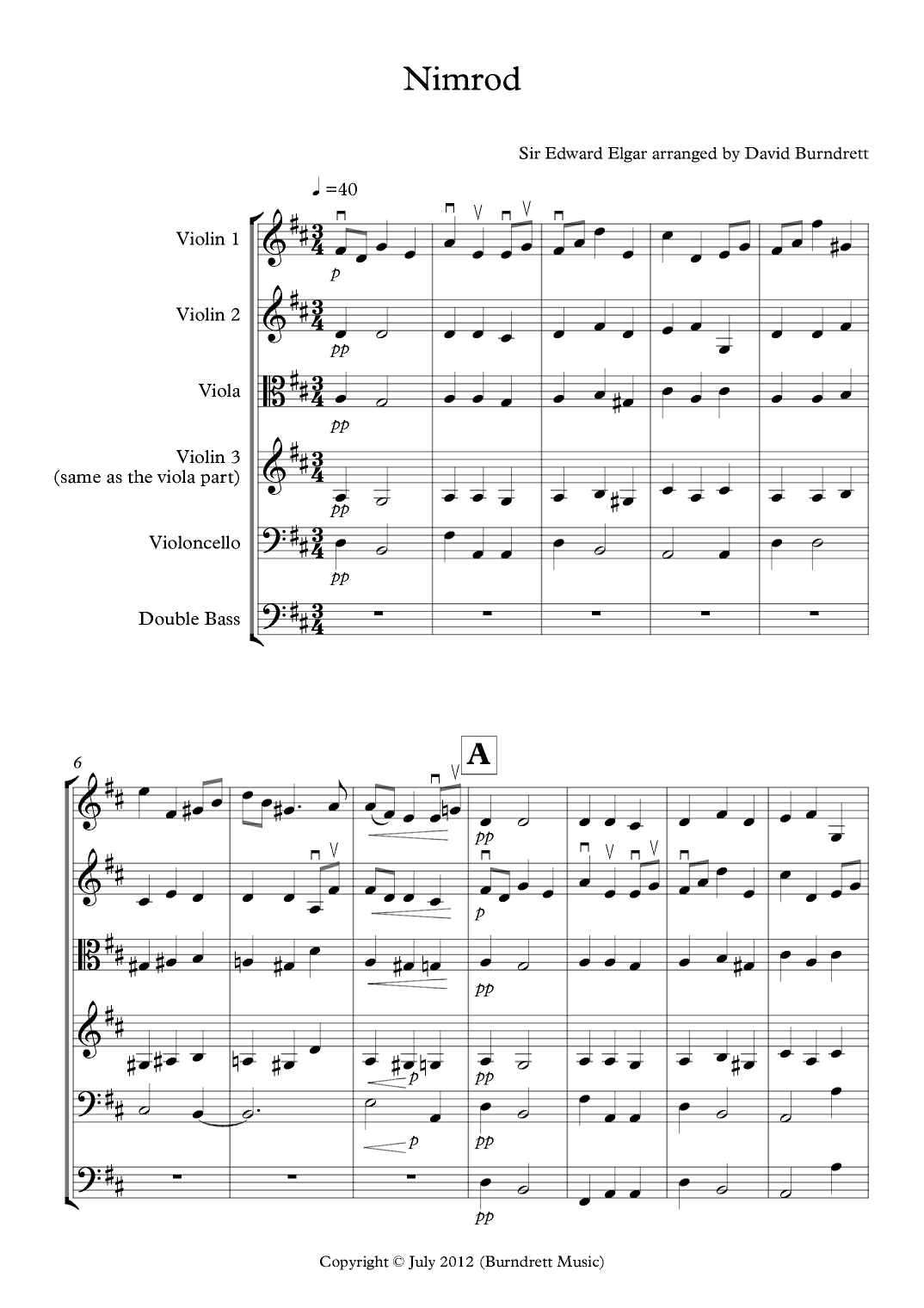 Nimrod for String Orchestra (arr. David Burndrett)