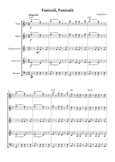 Funiculì, Funiculà - Woodwind Quintet (arr. Karen Gueiros)