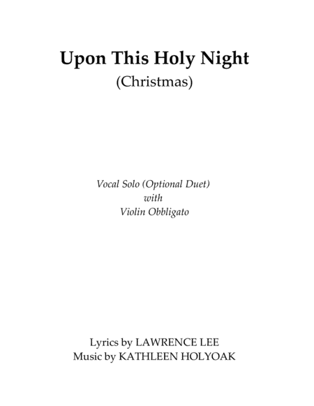 Upon This Holy Night - Vocal Solo with Violin by KATHLEEN HOLYOAK