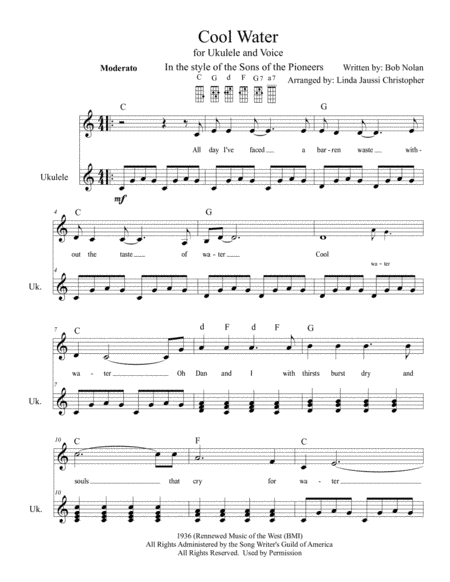 Cool Water (arr. Linda Jaussi Christopher)