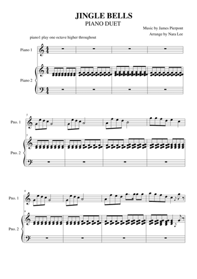 jingle bells piano duet (arr. Nara Lee)