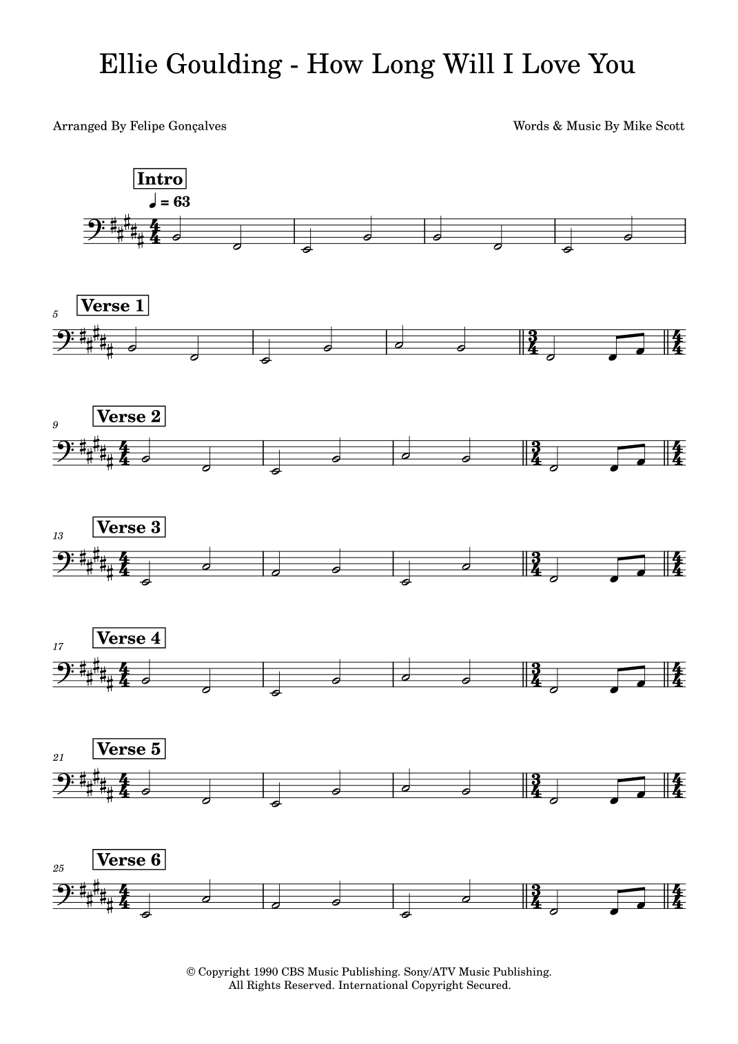 How Long Will I Love You (arr. Felipe Gonçalves)