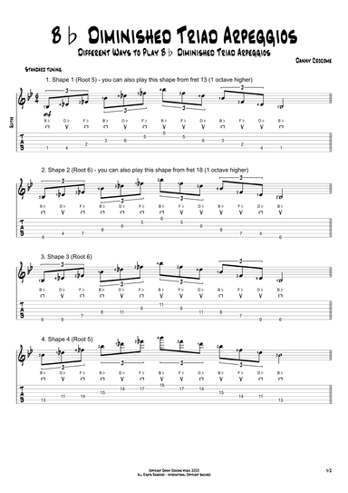 Bb Diminished Triad Arpeggios (5 Ways to Play)