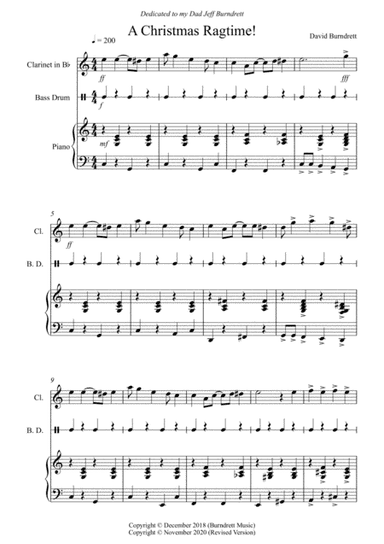 A Christmas Ragtime for Clarinet and Piano