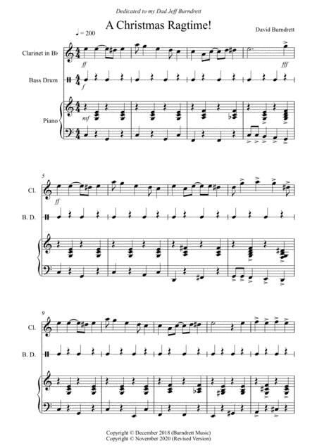 A Christmas Ragtime for Clarinet and Piano