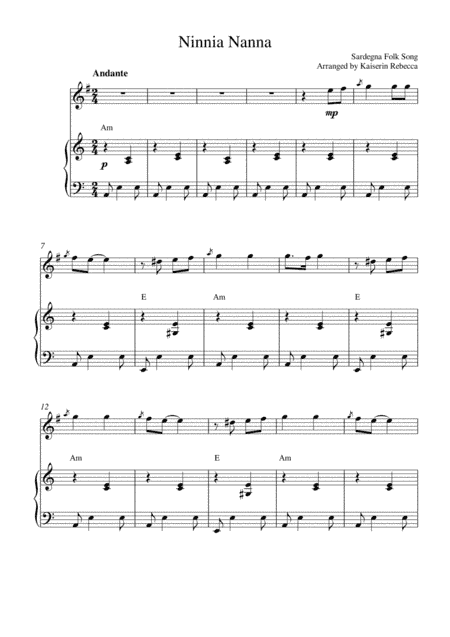 Ninnia Nanna (arr. Kaiserin Rebecca)