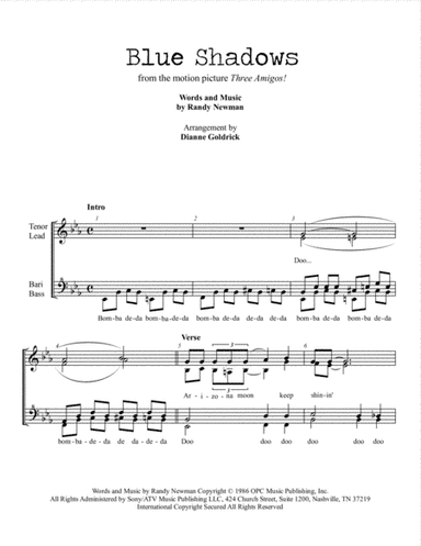 Blue Shadows On The Trail (arr. Dianne Goldrick)