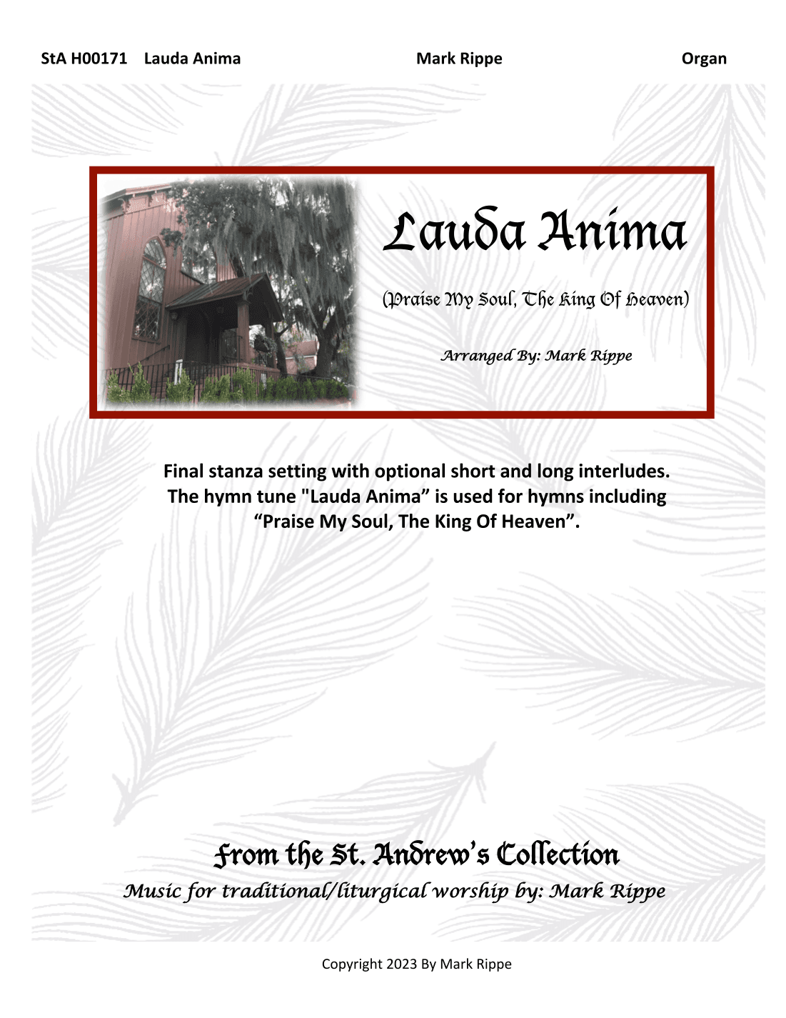 Lauda Anima (StA H00171) (arr. Mark Rippe)