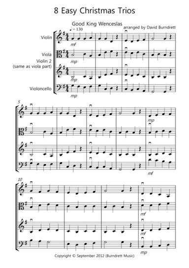 8 Easy Christmas Trios for Strings (arr. David Burndrett)