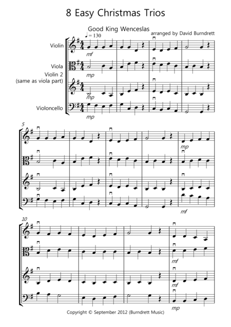 8 Easy Christmas Trios for Strings (arr. David Burndrett)