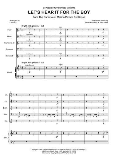 Let's Hear It For The Boy (arr. Liam Ritz)