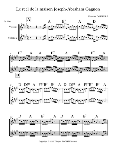 Le reel de la maison Joseph-Abraham Gagnon