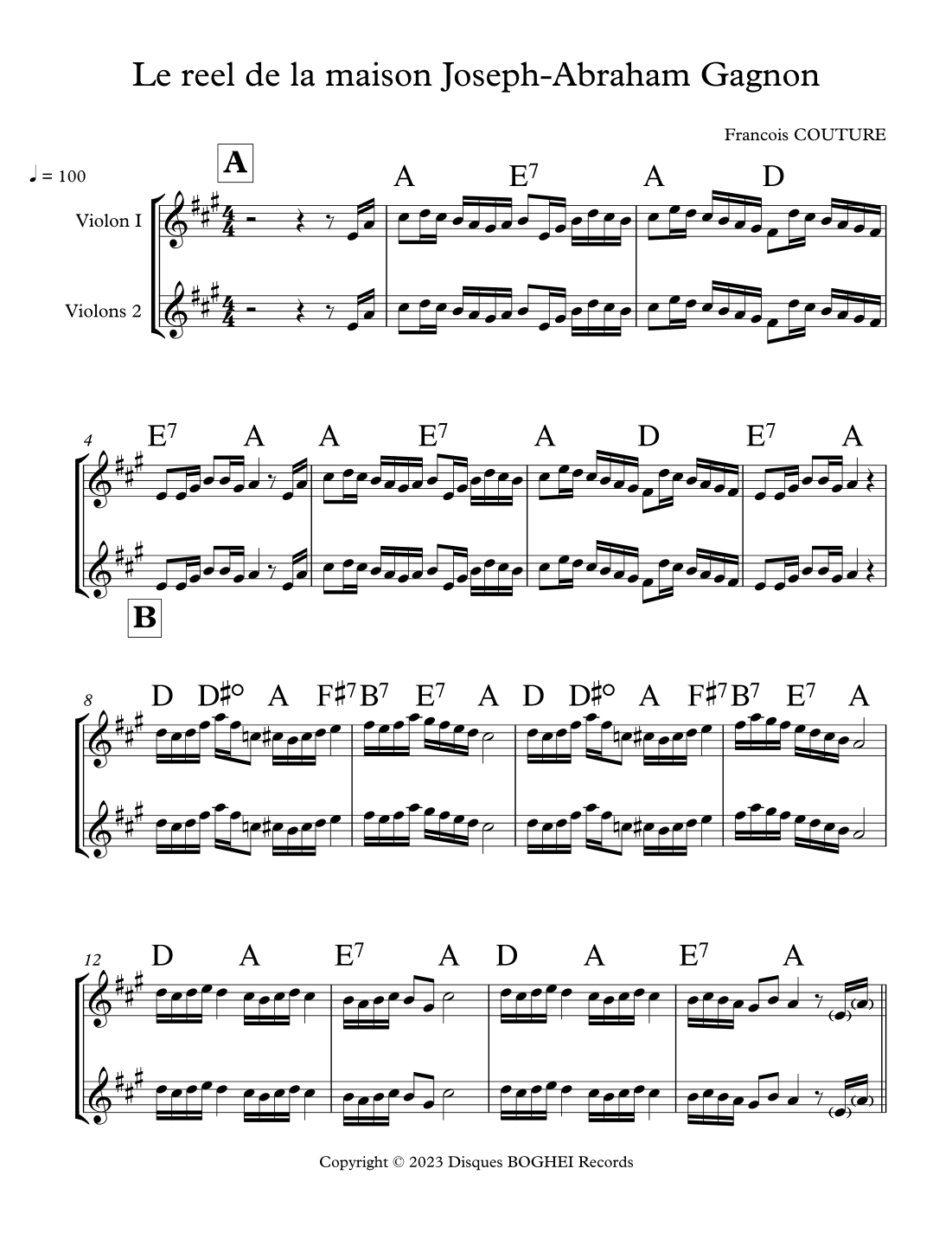 Le reel de la maison Joseph-Abraham Gagnon