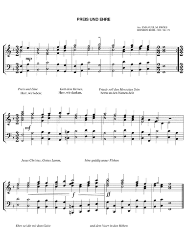 Preis und Ehre  ( Composed 1961. Austrian Gotteslob N.199 - 2020) (arr. Emanuel Magalhaes Fróes)