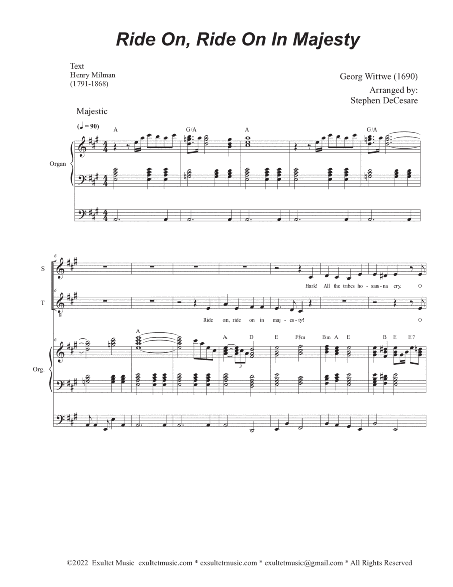 Ride On, Ride On In Majesty (2-part choir - (Soprano and Tenor) (arr. Stephen DeCesare)