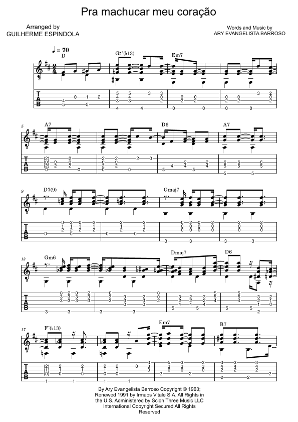 Para Machuchar Meu Coracao (arr. Guilherme Espindola)