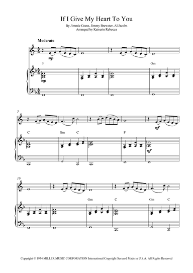 If I Give My Heart To You (arr. Kaiserin Rebecca)