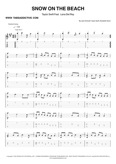 Snow On The Beach (arr. TABS ADDICTIVE - SERGIO MARTIN GUITARRA)