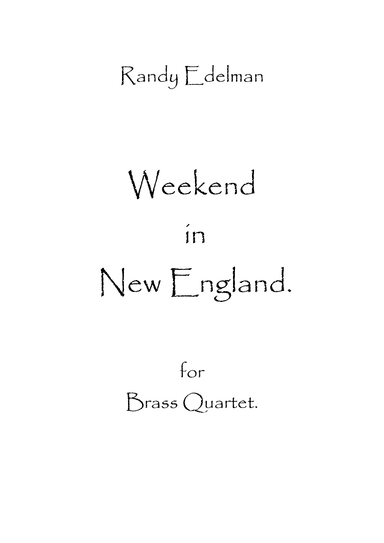 Weekend In New England (arr. Spencer Bundy)