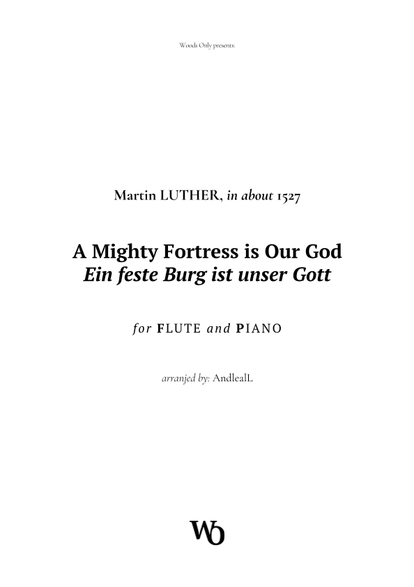 A Mighty Fortress is Our God by Luther for Flute and Piano (arr. Ander)