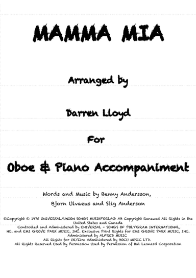 Mamma Mia (arr. Darren Lloyd)