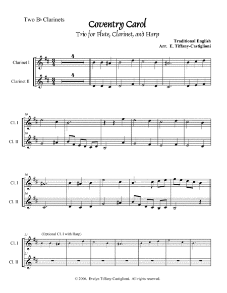 Coventry Carol Ensemble (arr. Evelyn Castiglioni)