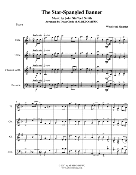 The Star-Spangled Banner for Woodwind Quartet (arr. Doug Clyde)