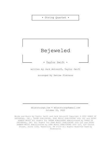 Bejeweled (arr. Denise Flatness)