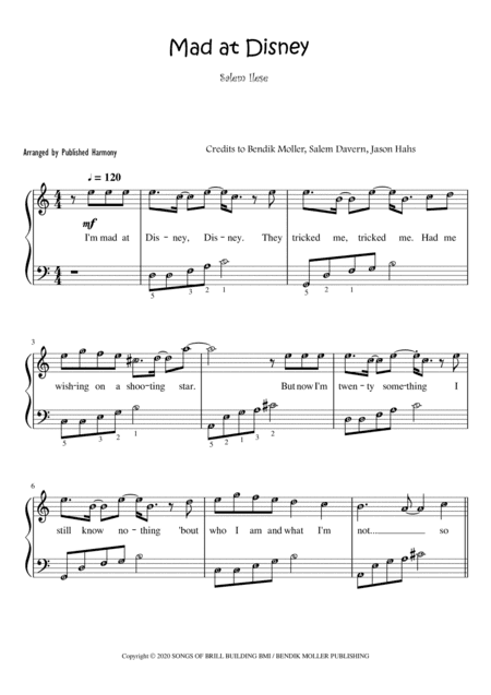 Mad At Disney (arr. Harmony Valarie @ Teacher Valarie)