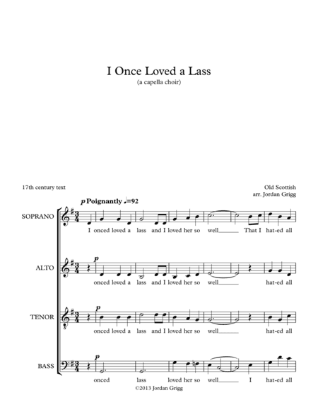 I Once Loved a Lass (a capella choir) (arr. Jordan Grigg)